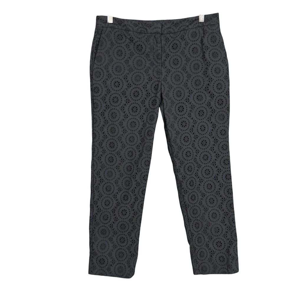 Ann Taylor Pants 8 Light Black Devin Slim Ankle Eyelet Resort Coastal 32x26